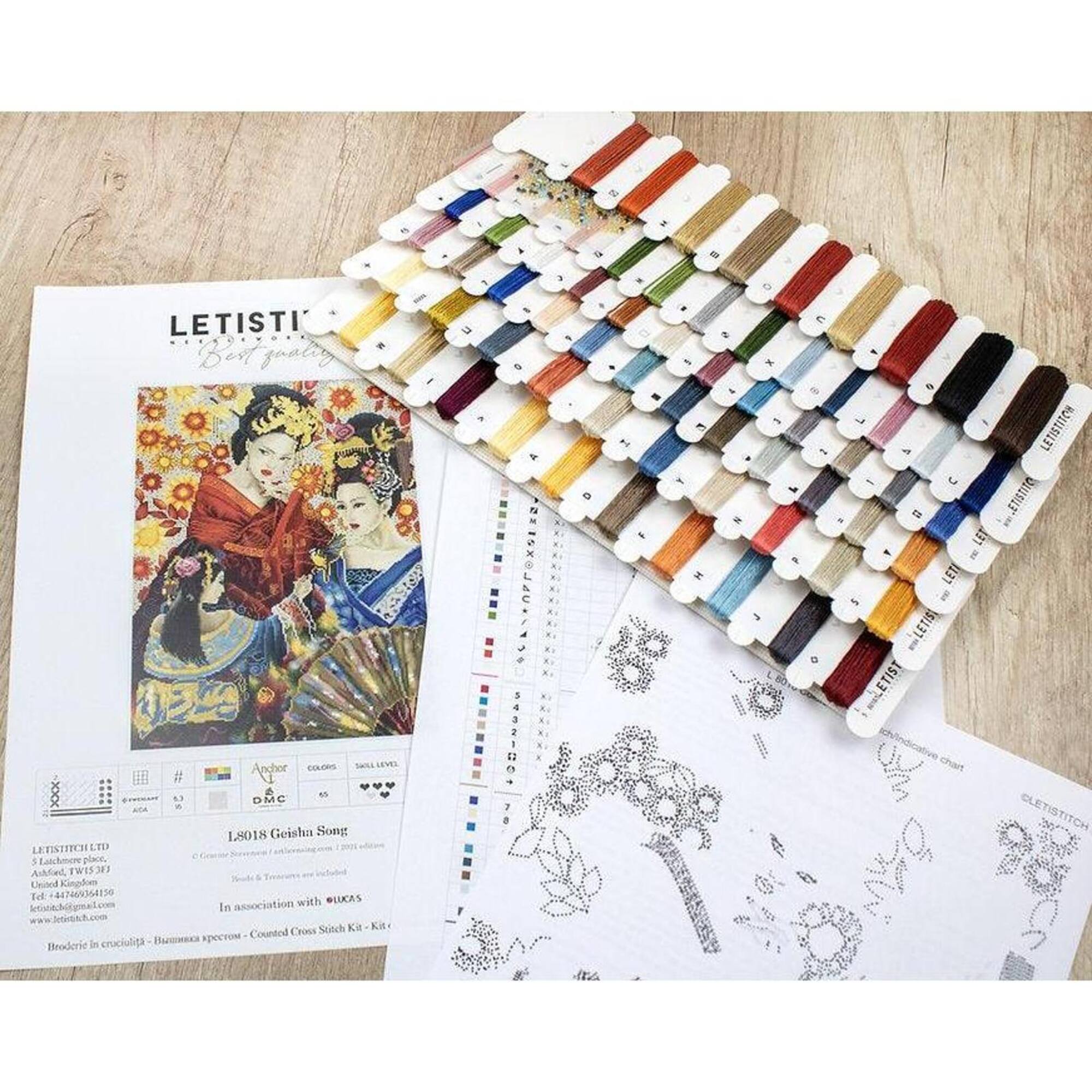 Letistitch Geisha Song Counted Cross Stitch Kit